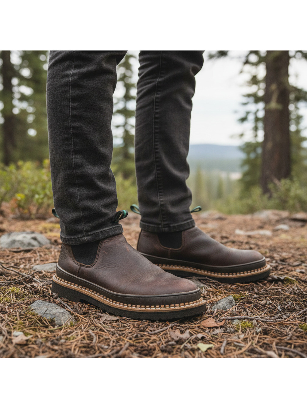 Georgia Giant Mens Romeo Work Boots GR262 Brown Leather Slip Resistant Size 10 M